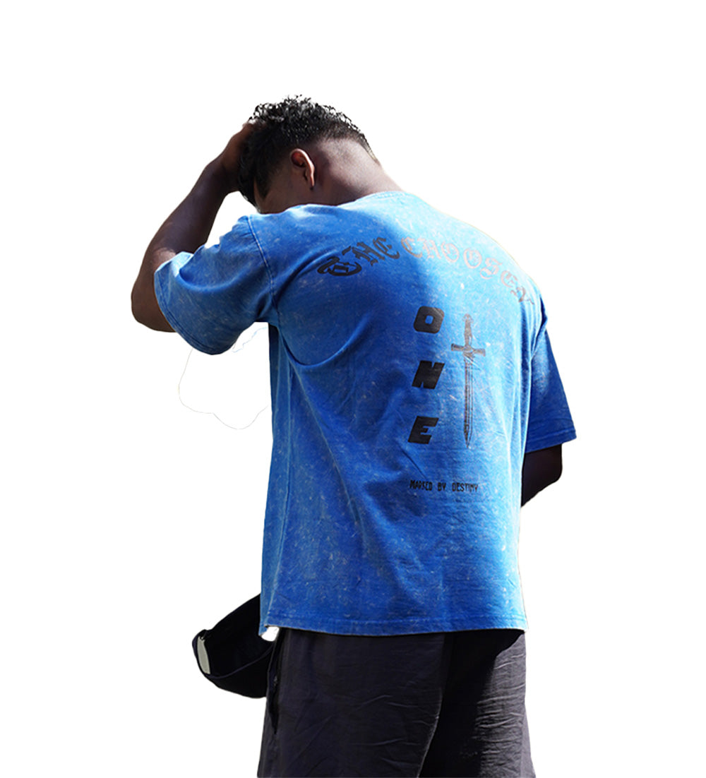 The One Edition - Acid Wash Sky Blue Oversized T-Shirt