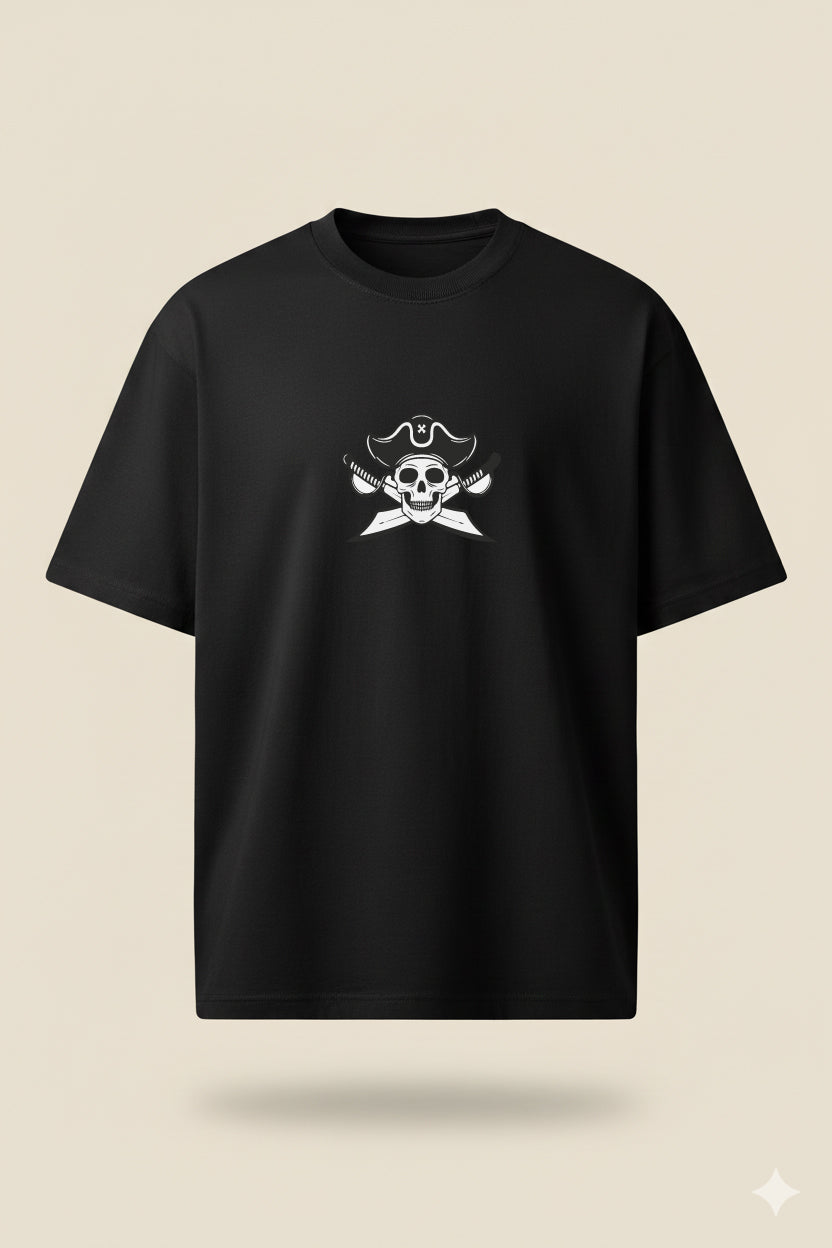 Obsidian Black Pirate Edition Oversized T-Shirt for dark skin