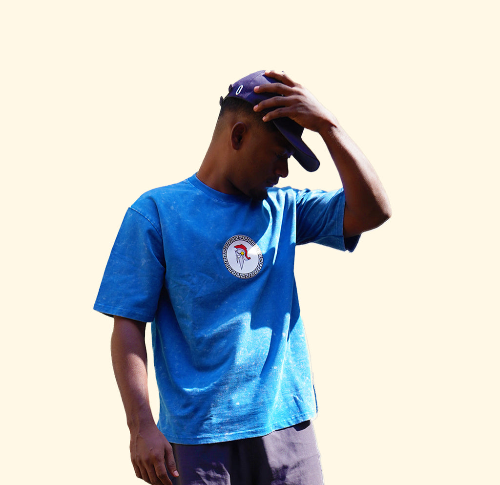 The One Edition - Acid Wash Sky Blue Oversized T-Shirt